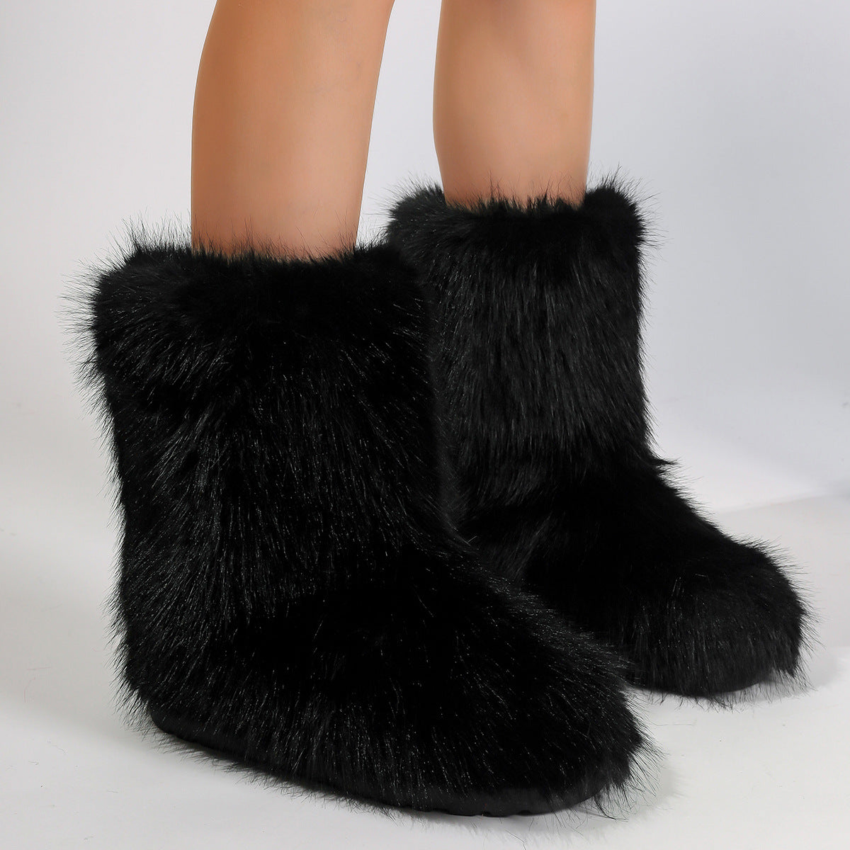 Maximum-Fluffy Fur Ankle Boots