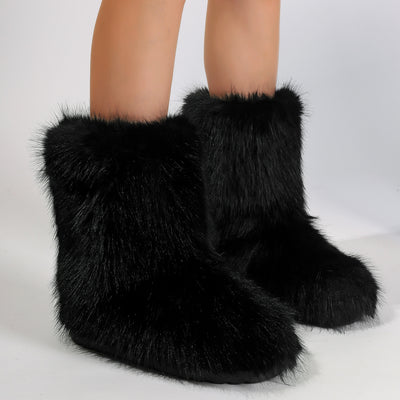 Maximum-Fluffy Fur Ankle Boots