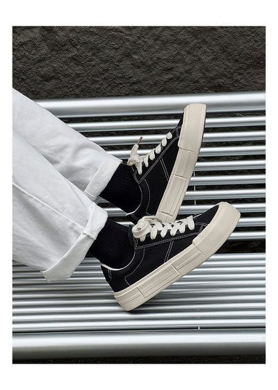 Canvas Platform Sporty Skate Shoes