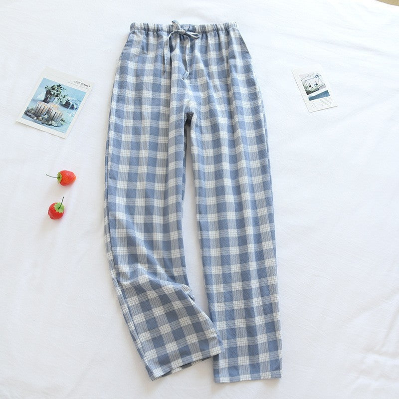 Men's Pure Cotton Plaid Trousers