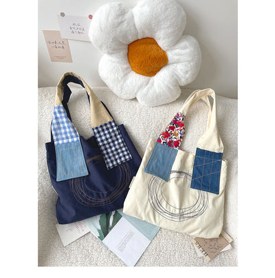 Retro Patchwork Tote Bag