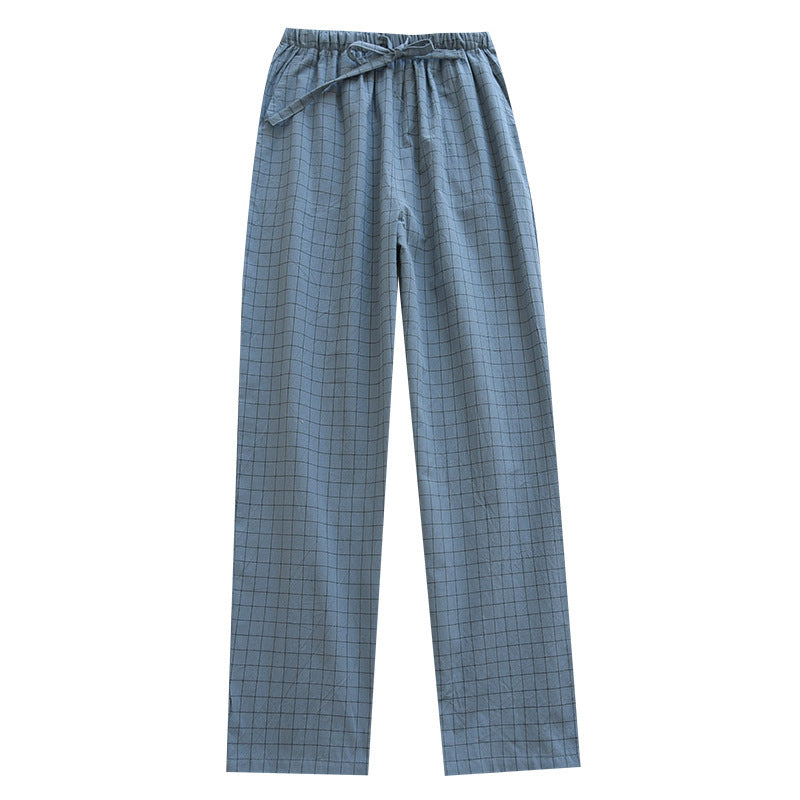 Men's Pure Cotton Plaid Trousers