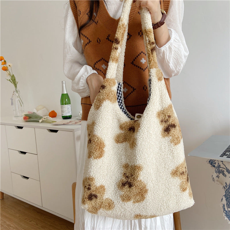 Big Bear Fuzzy Tote Bag