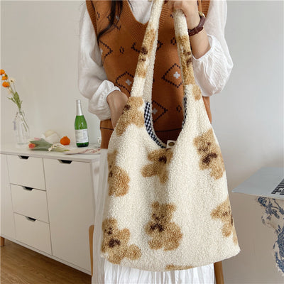 Big Bear Fuzzy Tote Bag