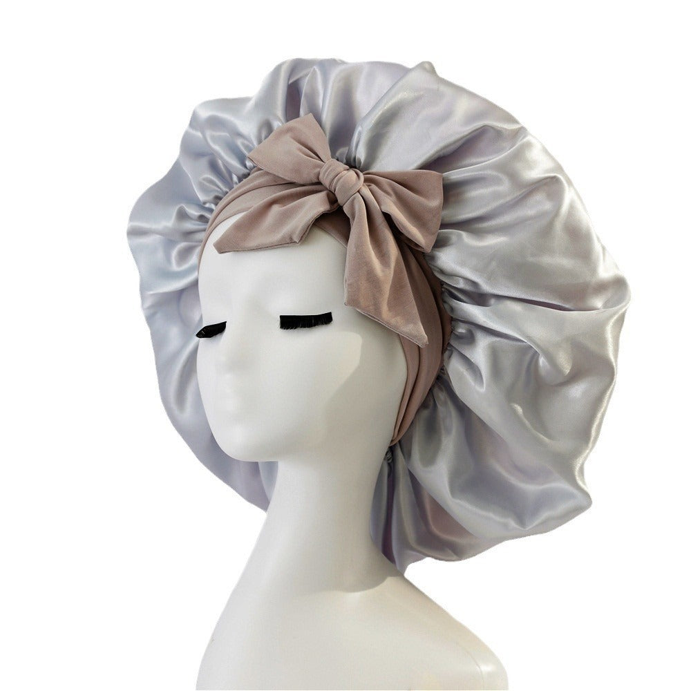 Satin Bonnet Elastic Nightcap