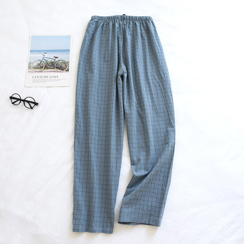 Men's Pure Cotton Plaid Trousers