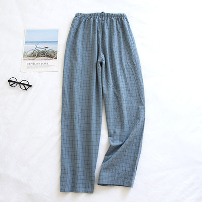 Men's Pure Cotton Plaid Trousers
