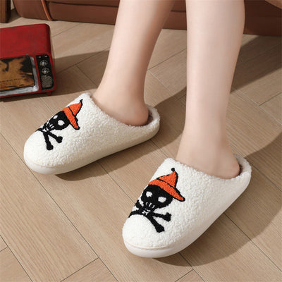 Cute Halloween Skull, Rose, Bat Nonslip Slippers