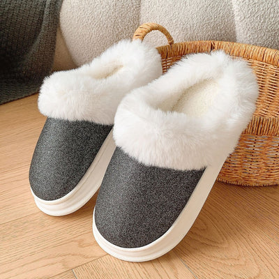 Frosted Plush Fuzzy House Slippers