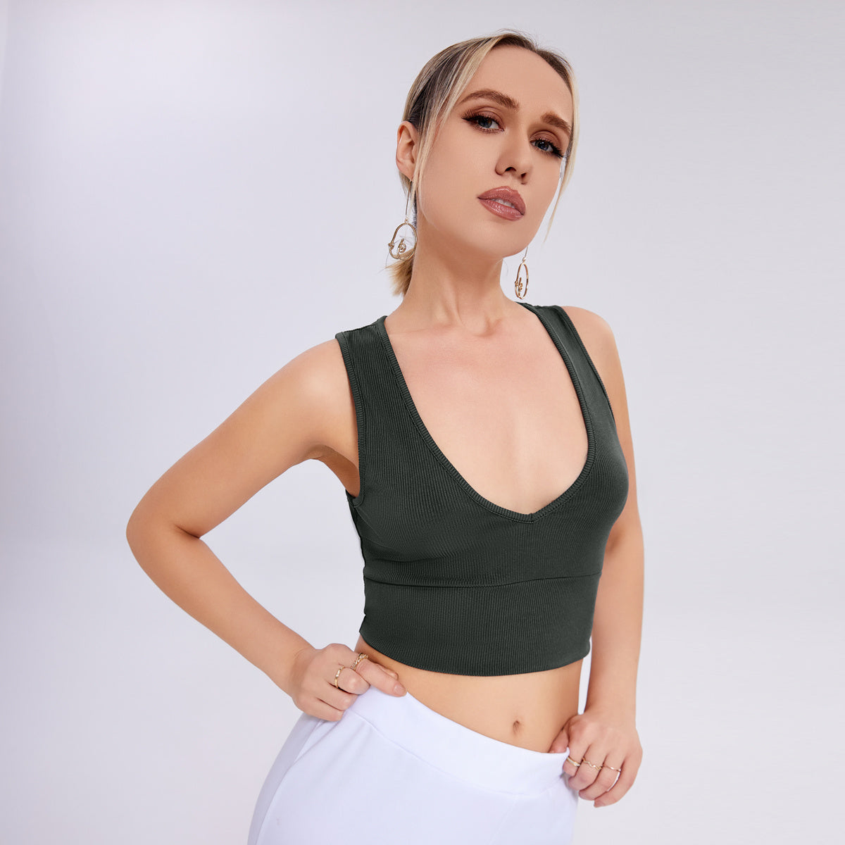 Deep Grey V-Neck Camisole