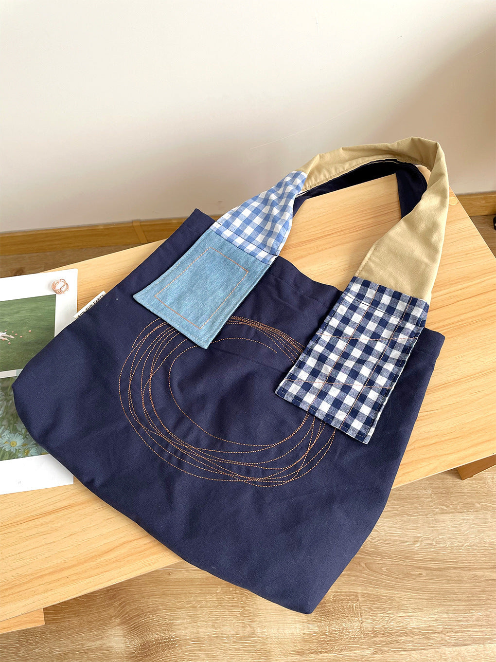 Retro Patchwork Tote Bag