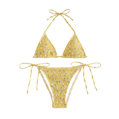 Yellow Daisy Bikini, Women's Floral Swimsuit