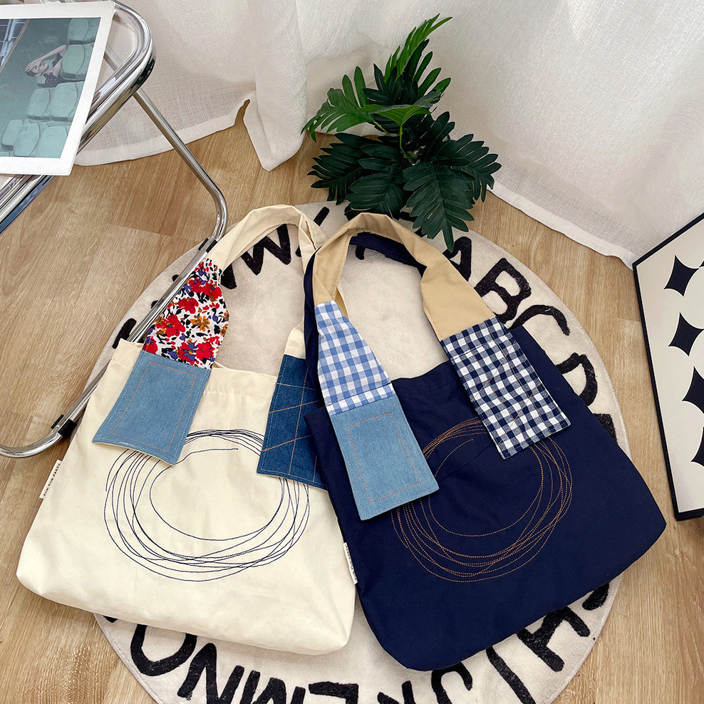 Retro Patchwork Tote Bag