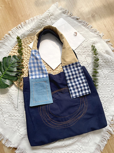 Retro Patchwork Tote Bag