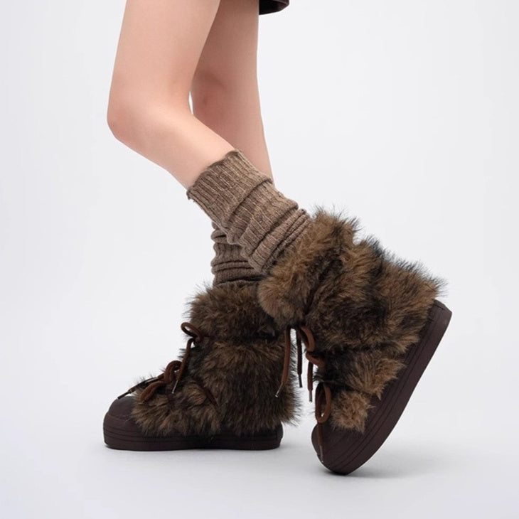 Furry Bear Snow Boots