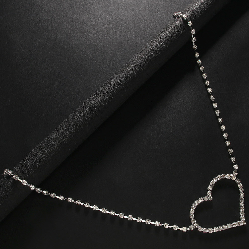 Heart-shaped Rhinestone Waist Chain