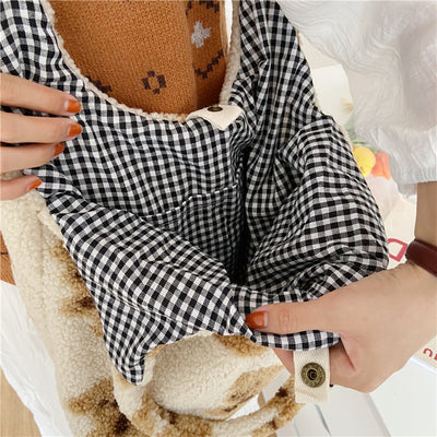 Big Bear Fuzzy Tote Bag