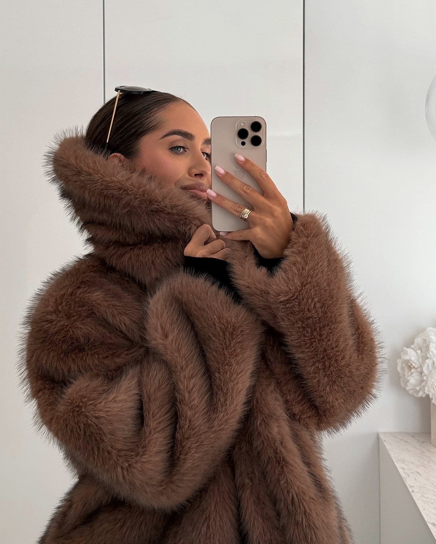Fluffy Faux Fur Coat, Plush Oversized Jacket