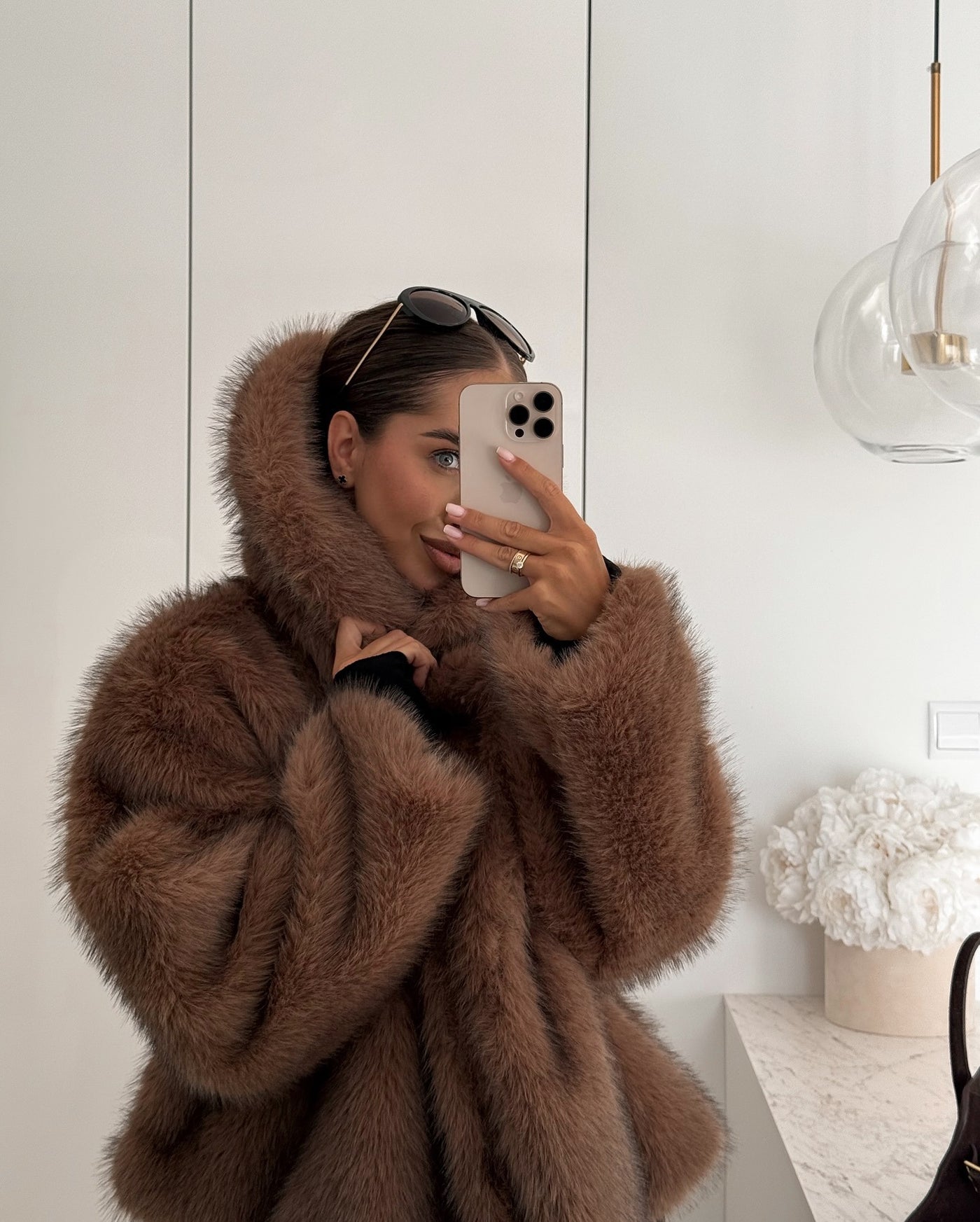 Fluffy Faux Fur Coat, Plush Oversized Jacket