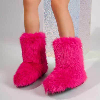 Maximum-Fluffy Fur Ankle Boots