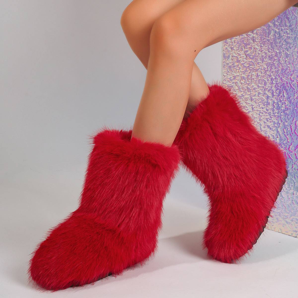 Maximum-Fluffy Fur Ankle Boots