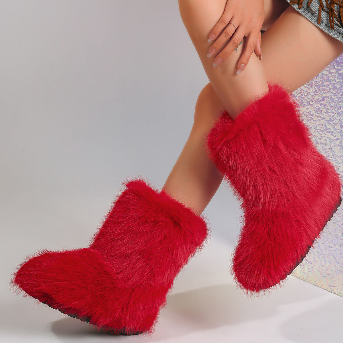Maximum-Fluffy Fur Ankle Boots